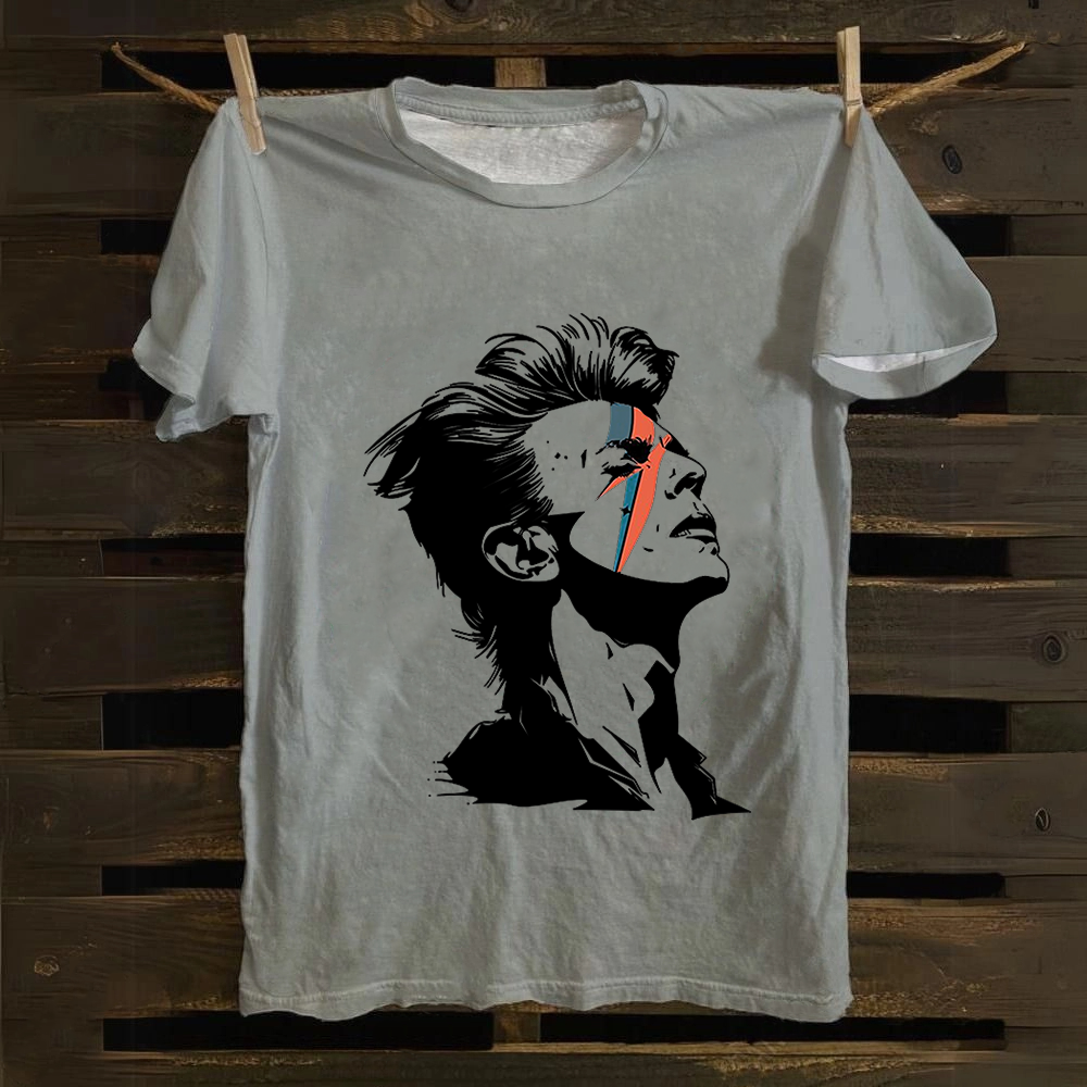 Unisex Vintage  Cotton David Bowie Aladdin Sane Singer T-Shirt