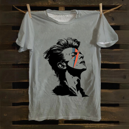 Unisex Vintage  Cotton David Bowie Aladdin Sane Singer T-Shirt