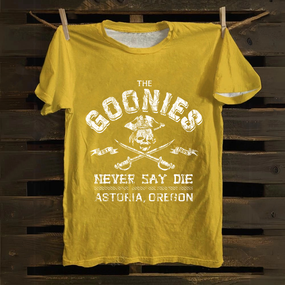 Unisex Vintage The Goonies Never Say Die cotton T-Shirt