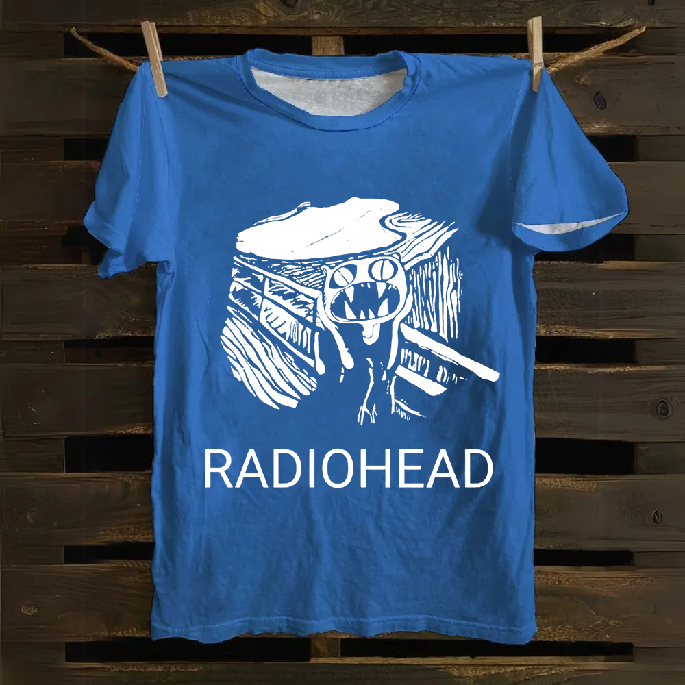 Unisex Vintage  Radiohead Band  Cotton T-Shirt