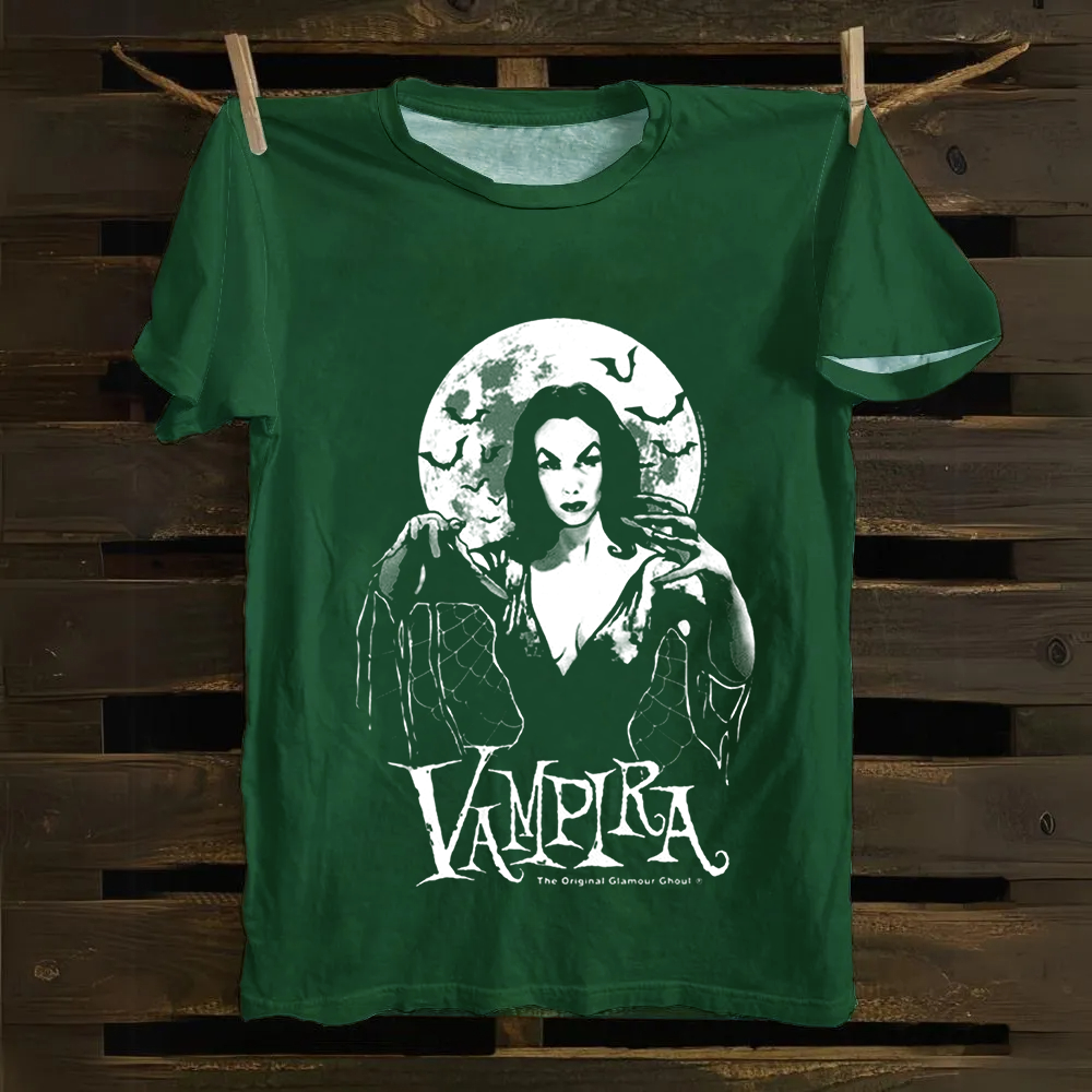 Unisex Vintage Vampira Singer  Cotton T-Shirt