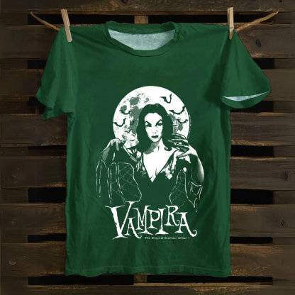 Unisex Vintage Vampira Singer  Cotton T-Shirt