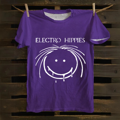 Unisex Vintage Electro Hippies Punk Band  Cotton T-Shirt