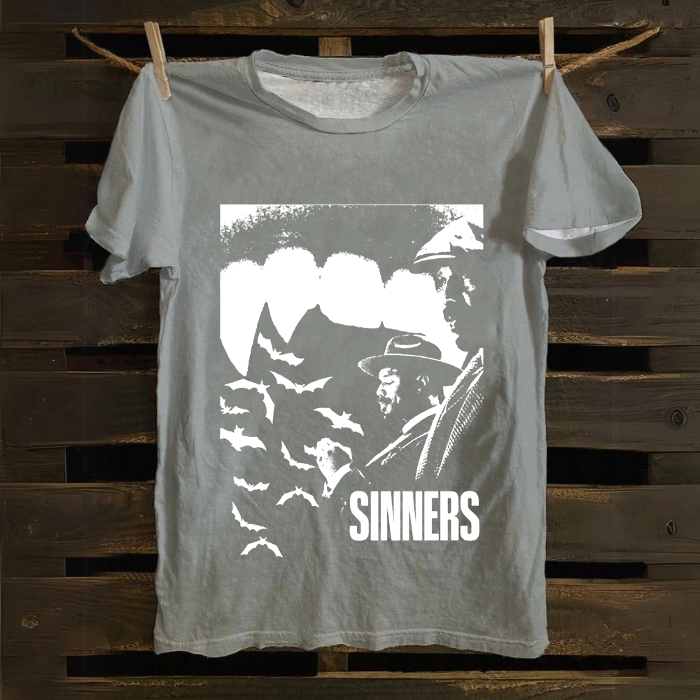Unisex Vintage Sinners 2025 Horror Movie Cotton T-Shirt