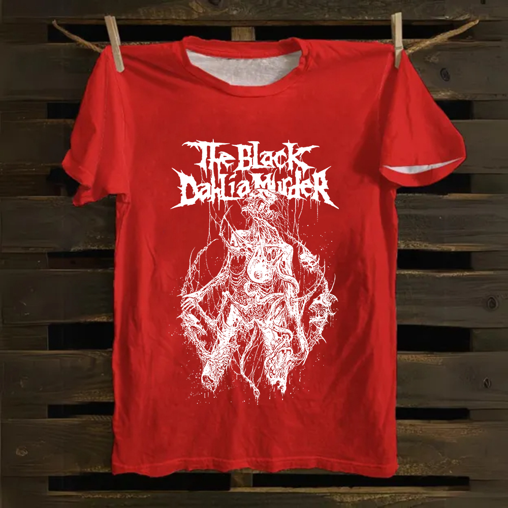 Unisex Vintage The Black Dahila Zombie Cotton T-Shirt