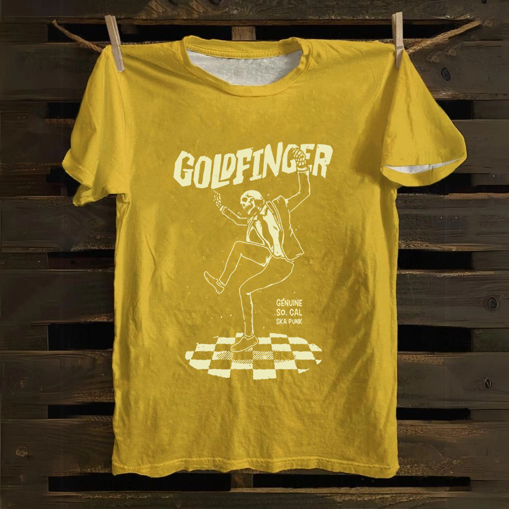 Unisex Vintage  Goldfinger Band Cotton T-Shirt