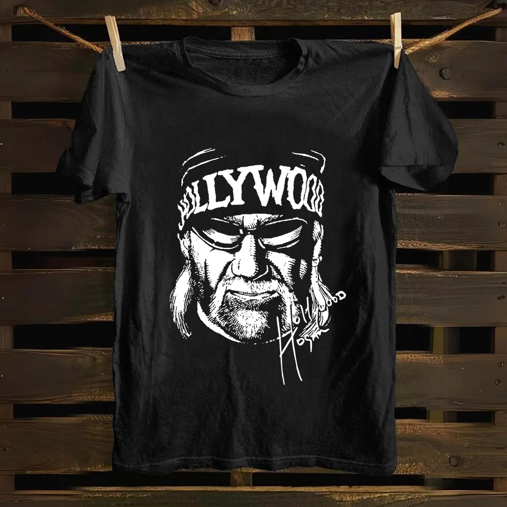 Unisex Vintage  Wrestling WCW Hollywood Hulk Hogan  Cotton T-Shirt