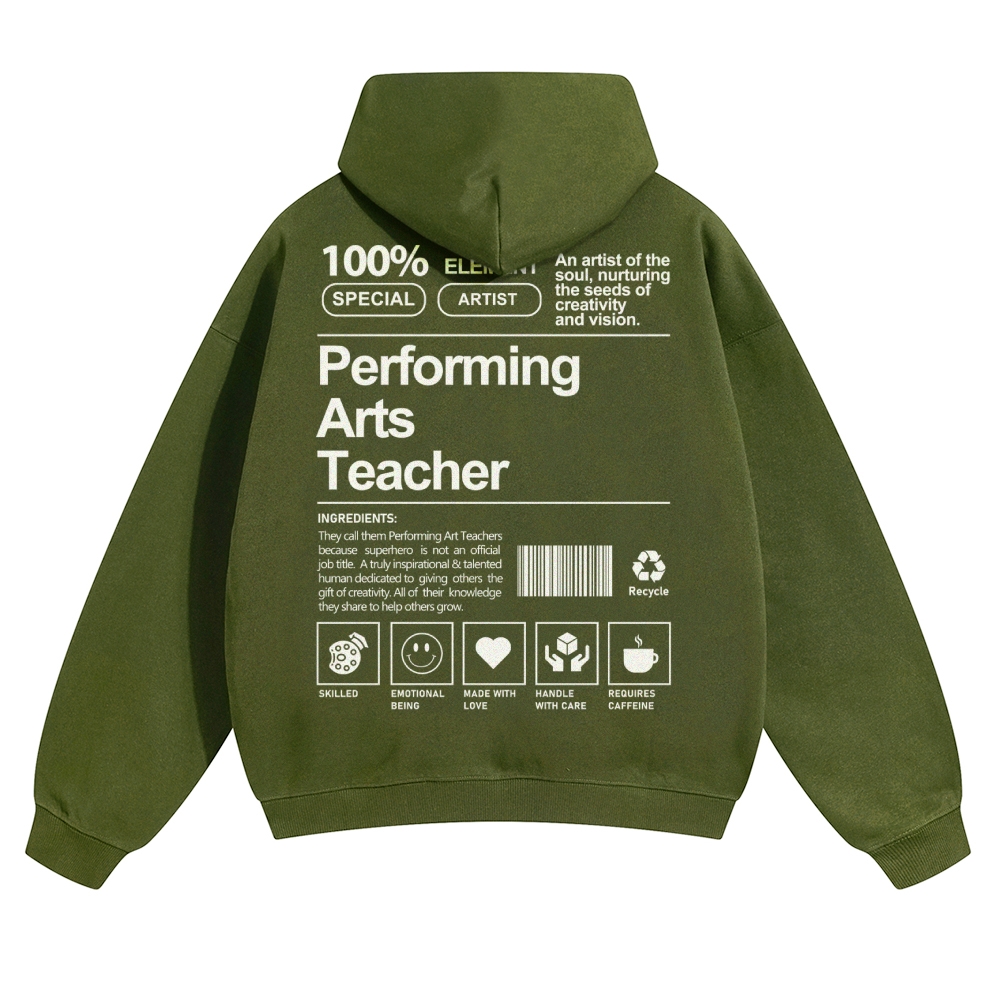 Performing Arts Teacher Solid Color Hoodie