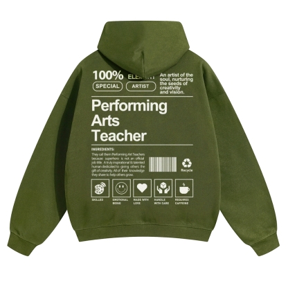 Performing Arts Teacher Solid Color Hoodie