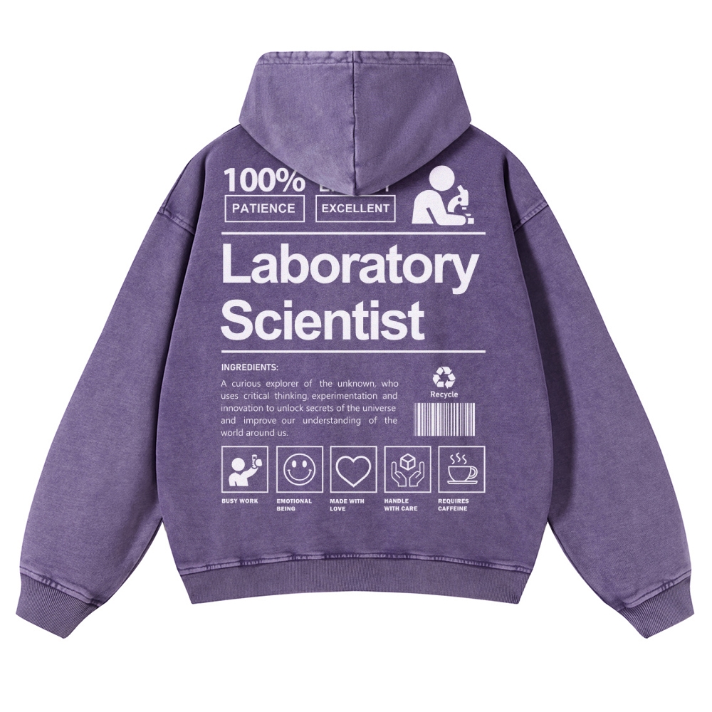 Laboratory Scientist Casual Washed Hoodie