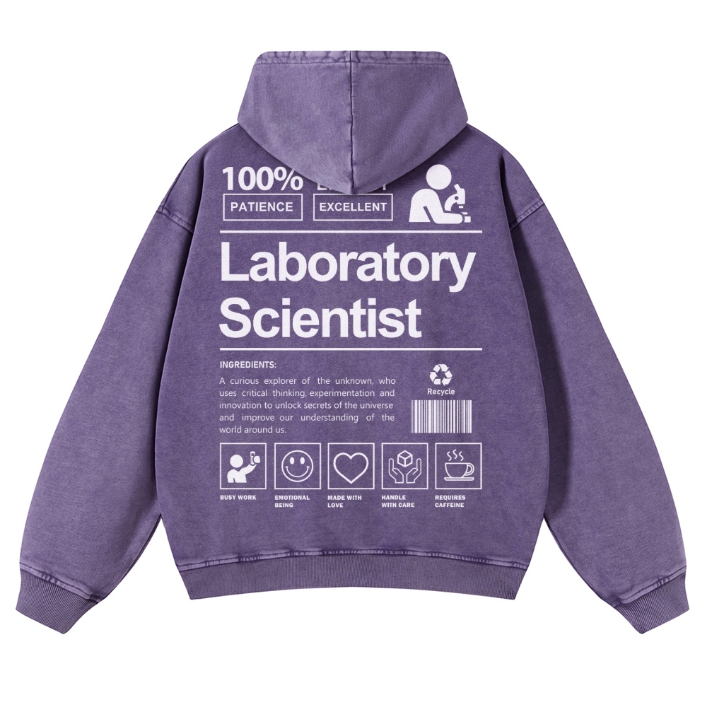Laboratory Scientist Casual Washed Hoodie