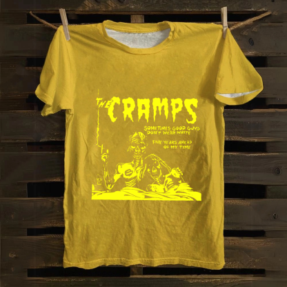 Unisex Vintage The Cramps Rock Band Cotton T-Shirt