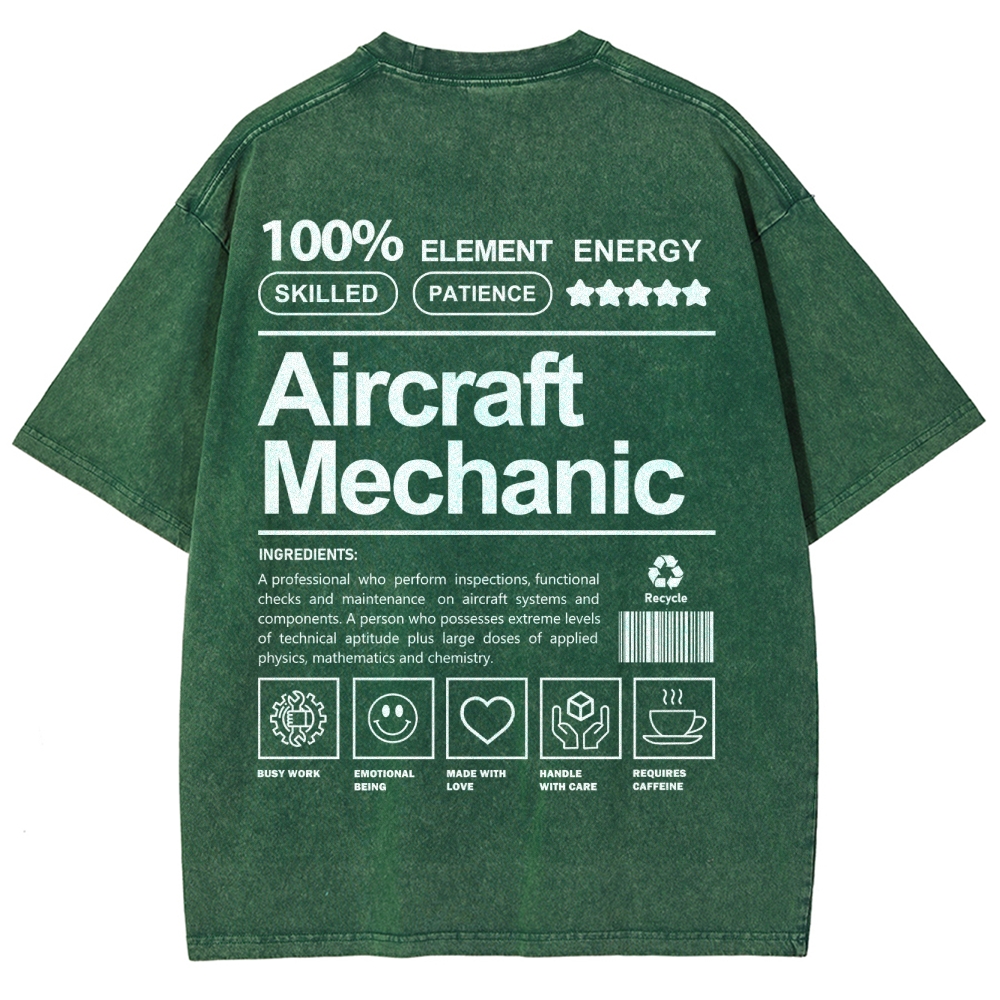 Aircraft Mechanic Unisex Fit Washed T-Shirt