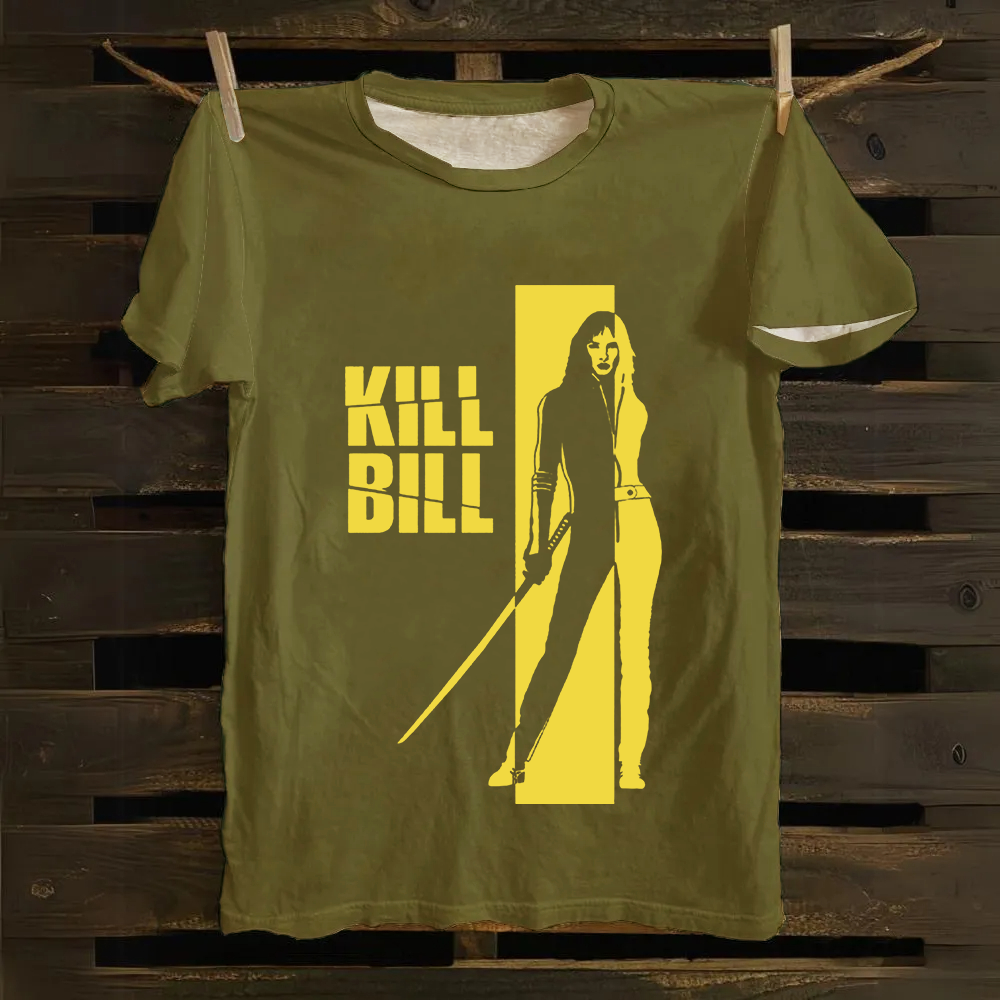 Unisex Vintage  Kill Bill Horror Movie Cotton T-Shirt
