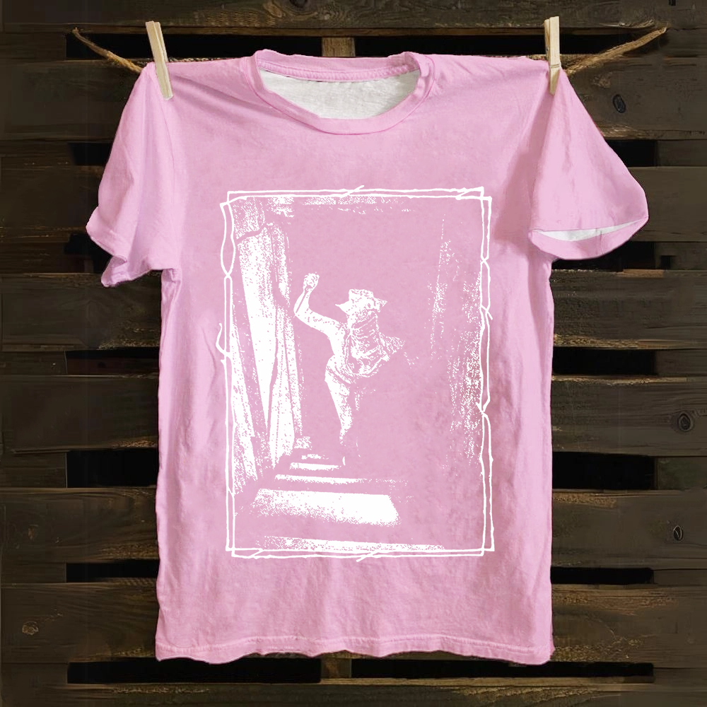 Unisex Vintage  Monster Cat Cotton T-Shirt