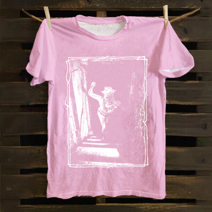 Unisex Vintage  Monster Cat Cotton T-Shirt