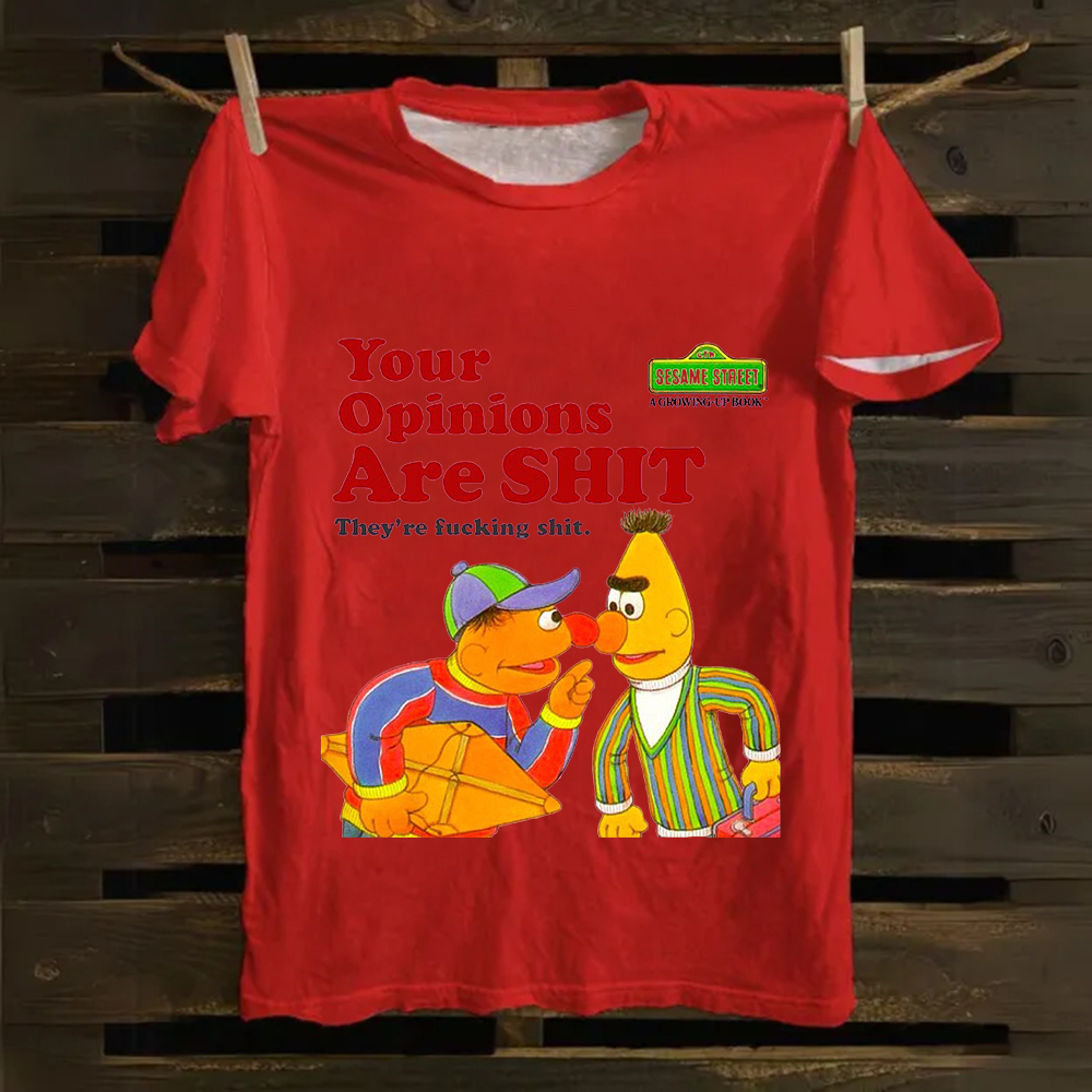 Sesame Street Your Opinions Are SHIT Casual Printed cotton T-Shirt