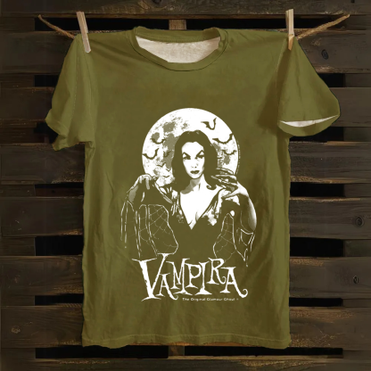 Unisex Vintage Vampira Singer  Cotton T-Shirt