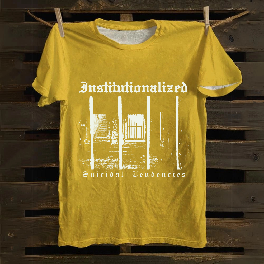 Unisex Vintage  Suicidal Tendencies Band Institutionalized Cotton T-Shirt
