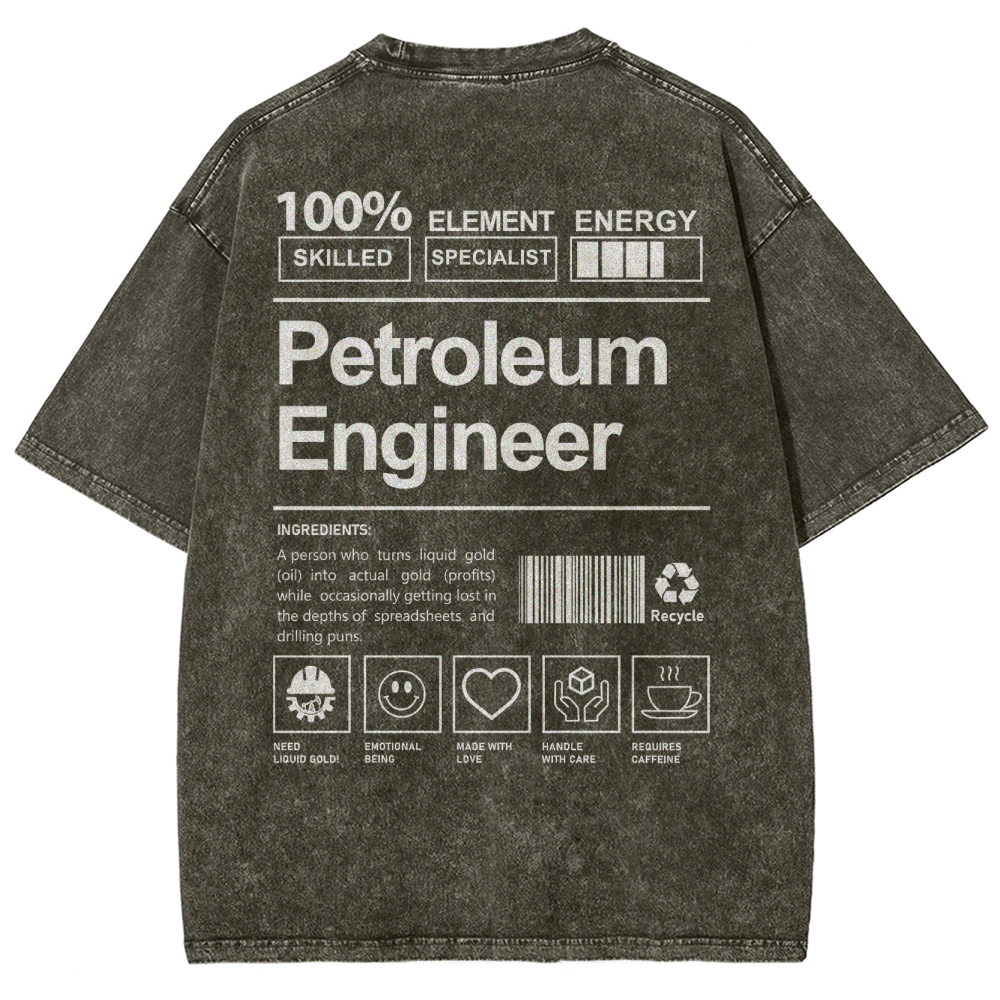 Petroleum Engineer Unisex Fit Washed T-Shirt