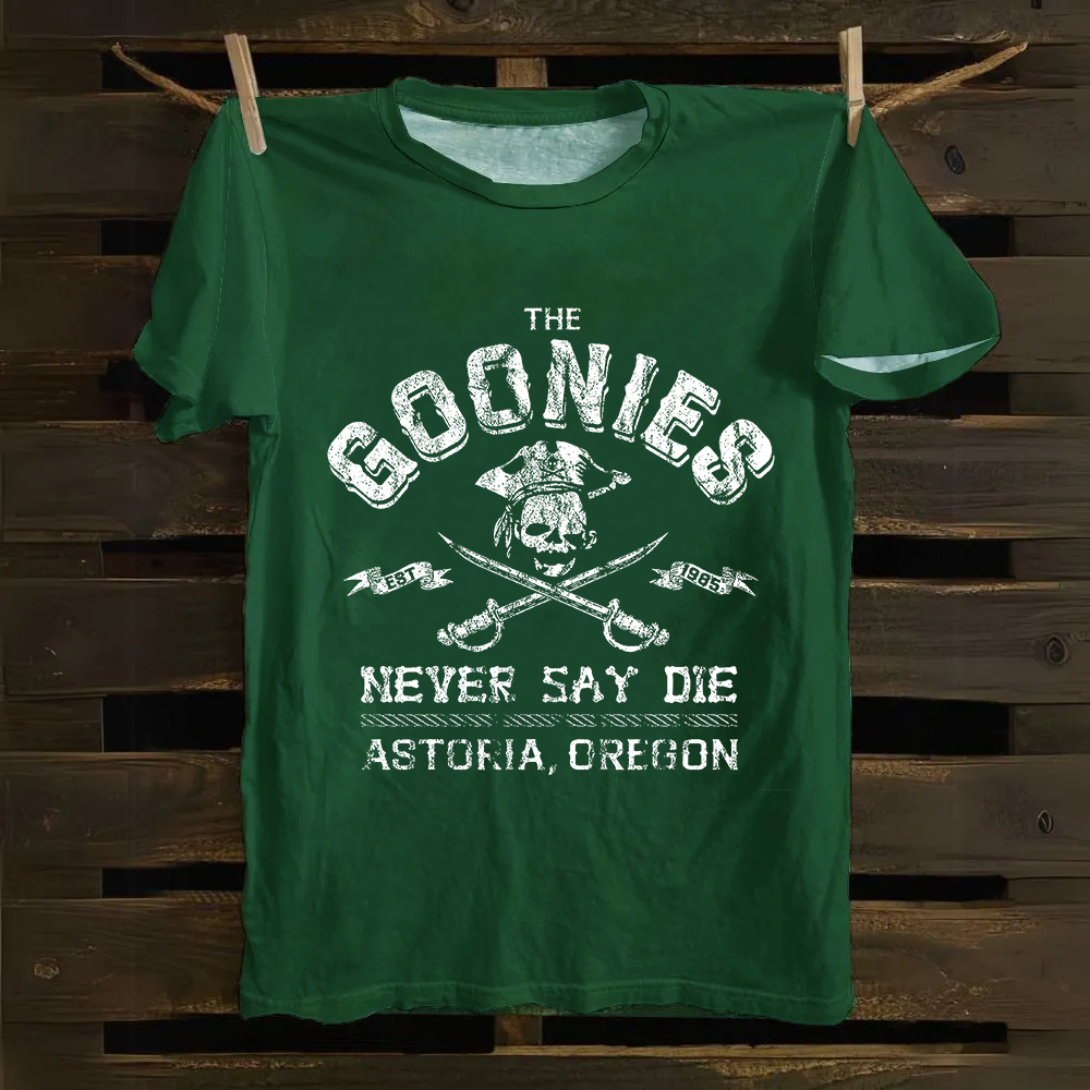Unisex Vintage The Goonies Never Say Die cotton T-Shirt
