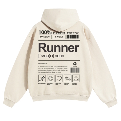 Runner Solid Color Hoodie
