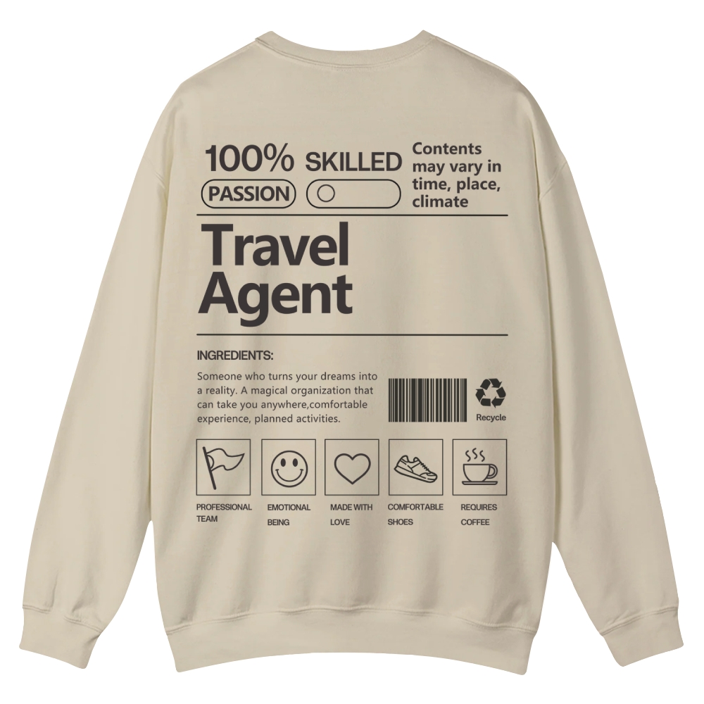 Travel Agent Casual Crewneck Sweatshirt