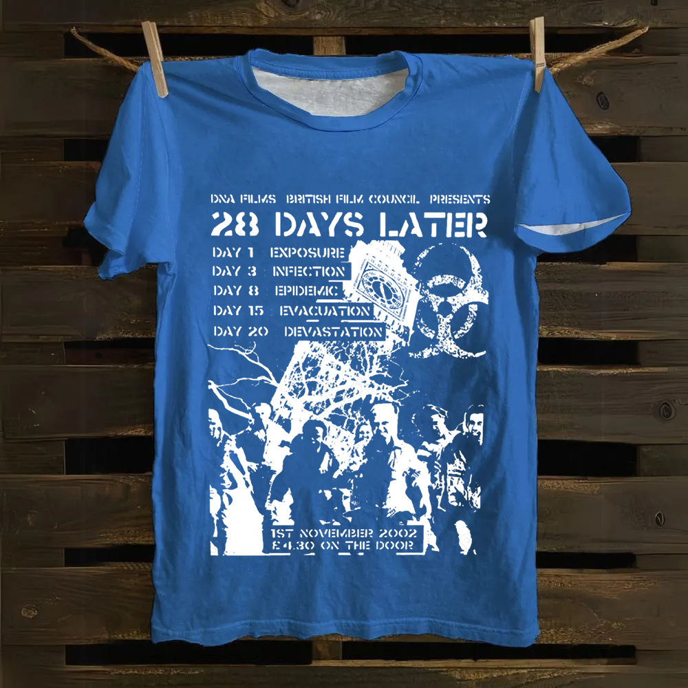 Unisex Vintage 28 Days Later Horror Movie  Cotton T-Shirt