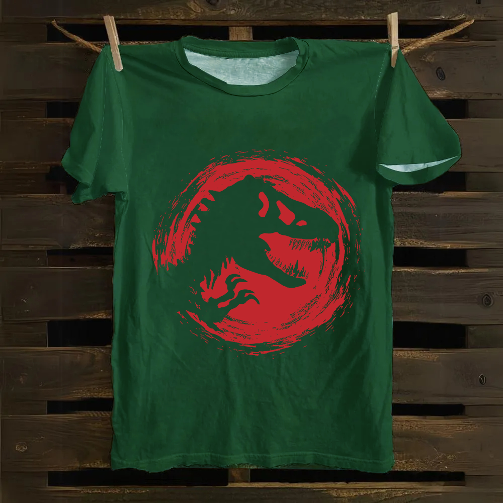 Unisex Vintage Cotton Jurassic World Red Logo  T-Shirt