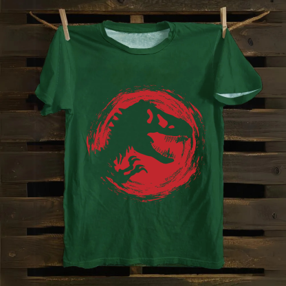 Unisex Vintage Cotton Jurassic World Red Logo  T-Shirt
