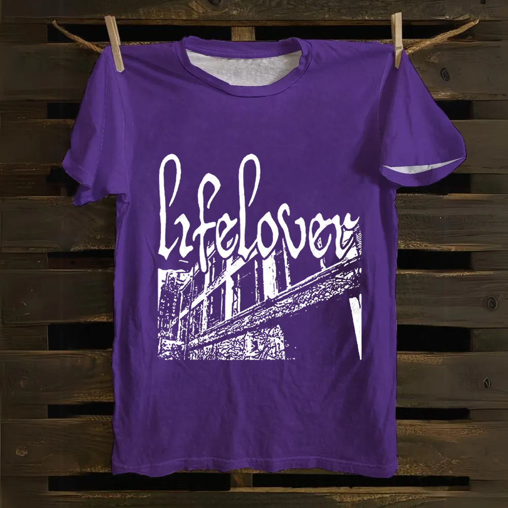 Unisex Vintage Lifelover Band Cotton T-Shirt
