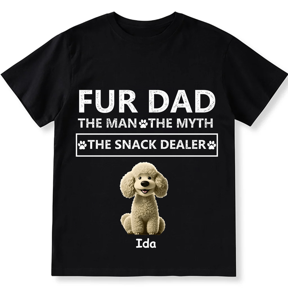 Fur Dad The Man The Myth The Snack Dealer  - Personalized Custom Unisex  Washed T-shirt