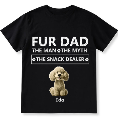 Fur Dad The Man The Myth The Snack Dealer  - Personalized Custom Unisex  Washed T-shirt