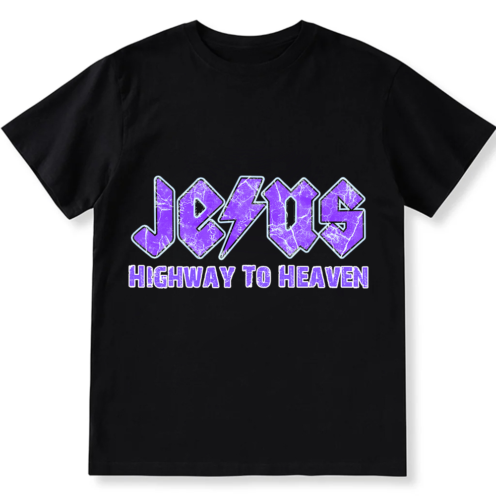 Jesus Highway To Heaven Unisex Fit Cotton T-Shirt wearishow