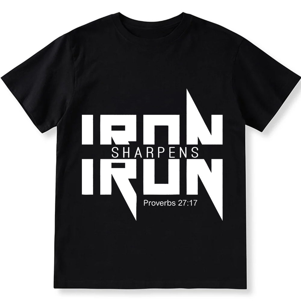 Iron Sharpens Iron Christian Unisex Fit Cotton T-Shirt wearishow