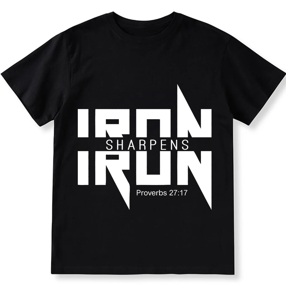 Iron Sharpens Iron Christian Unisex Fit Cotton T-Shirt wearishow