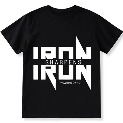 Iron Sharpens Iron Christian Unisex Fit Cotton T-Shirt wearishow
