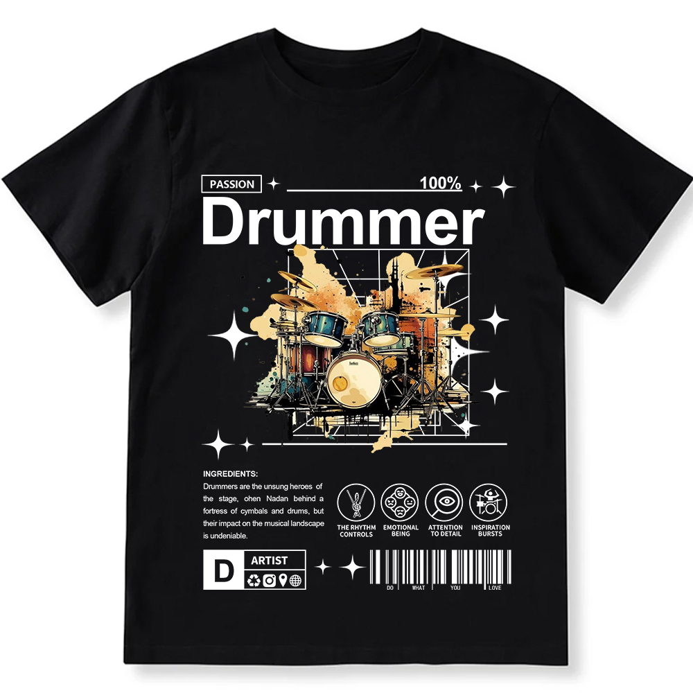Drummer Unisex Fit Cotton T-Shirt wearishow