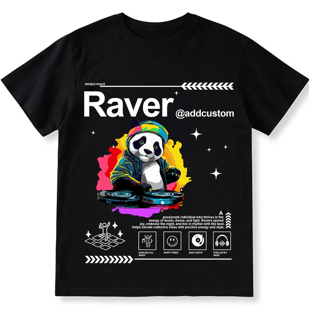 Addcustom Raver Unisex Fit Cotton T-Shirt wearishow