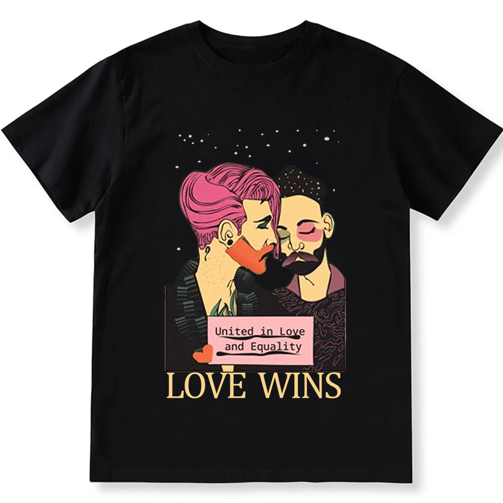 United in Love and Equality Love Wins Unisex Fit Cotton T-Shirt wearis