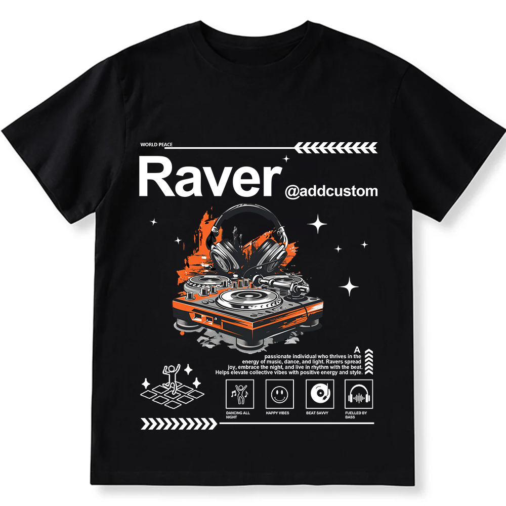 Addcustom Raver Unisex Fit Cotton T-Shirt wearishow
