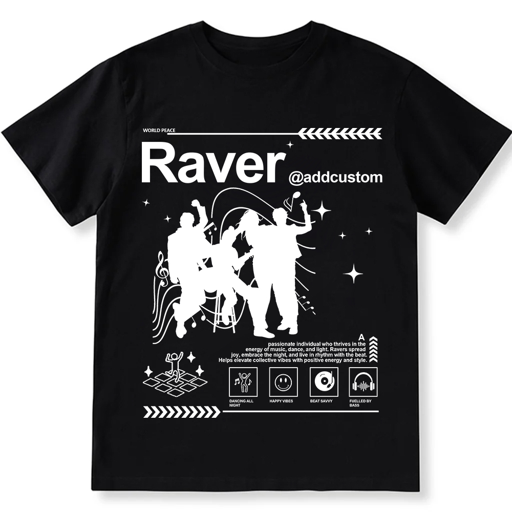 Addcustom Raver Unisex Fit Cotton T-Shirt wearishow