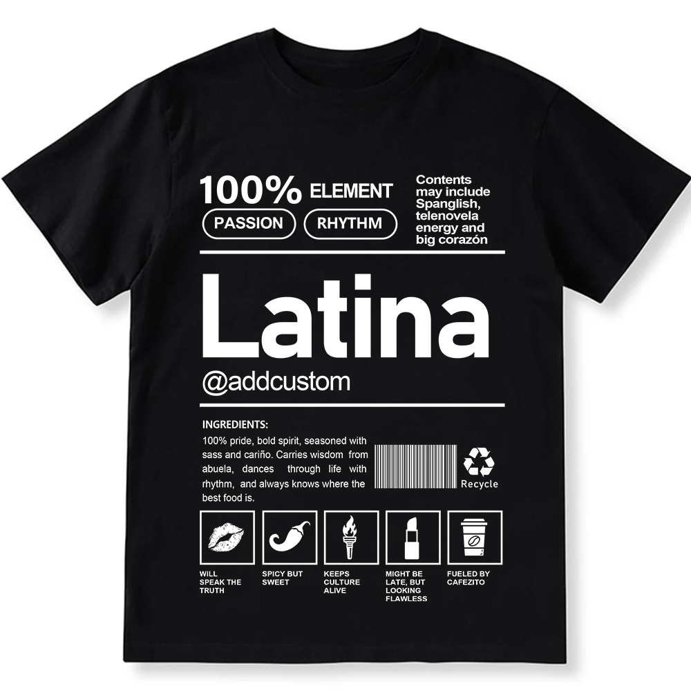 Latina Addcustom Unisex Fit  Cotton T-Shirt wearishow