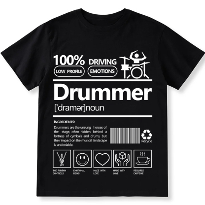 Drummer Unisex Fit Washed T-Shirt wearishow