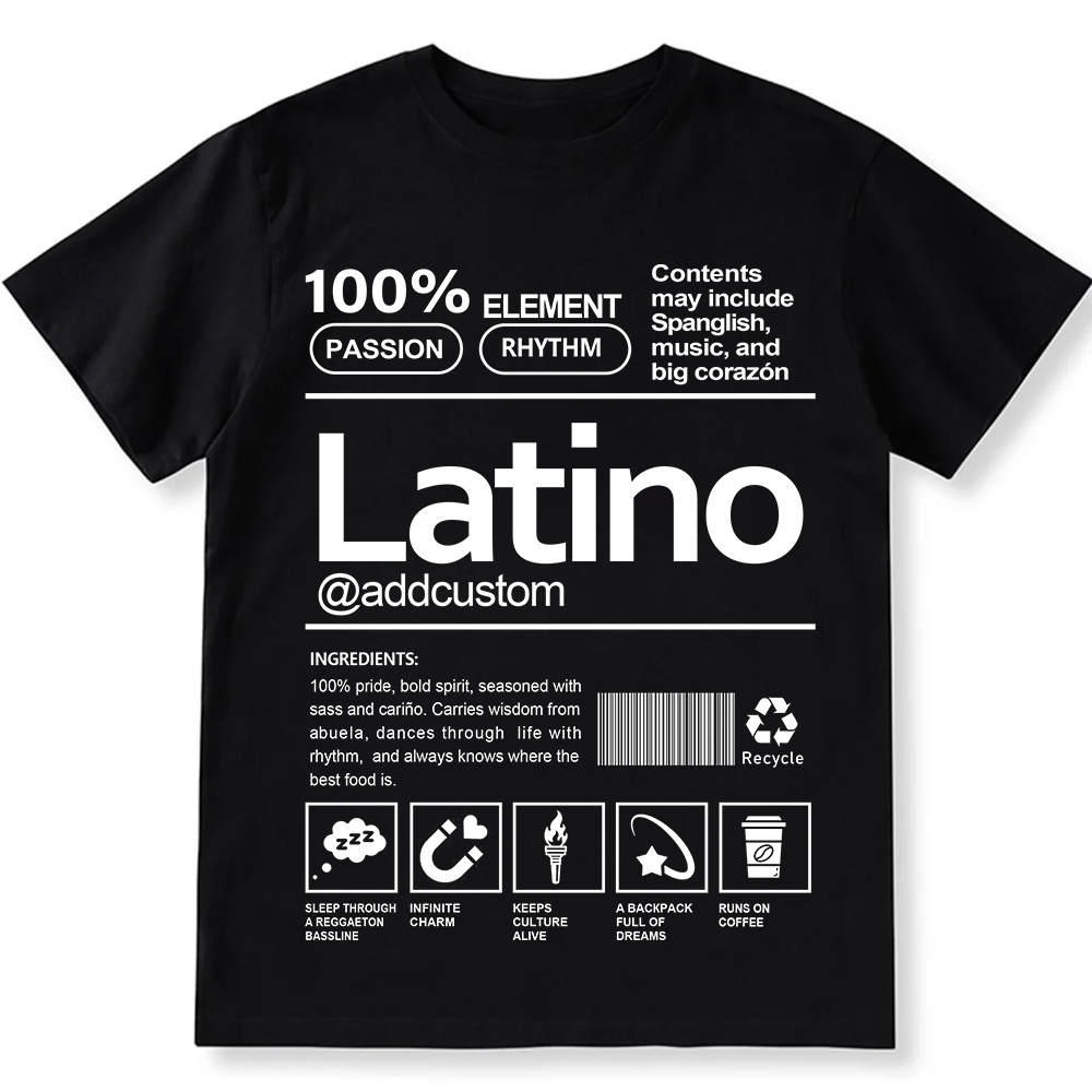 Latino Addcustom Unisex Fit Cotton T-Shirt wearishow