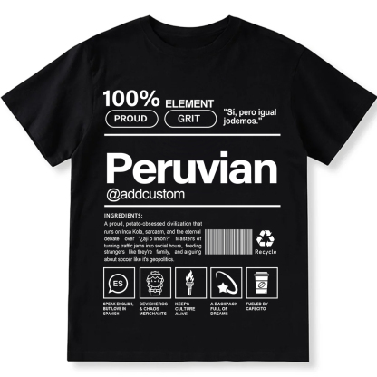 Peruvian Addcustom Unisex Fit  Cotton T-Shirt wearishow