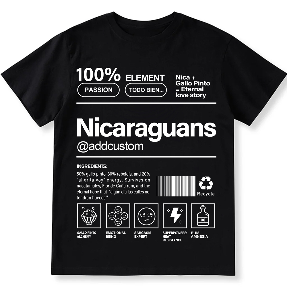 Nicaraguans Addcustom Unisex Fit Cotton T-Shirt wearishow