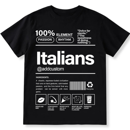 Italians Addcustom Unisex Fit  Cotton T-Shirt wearishow