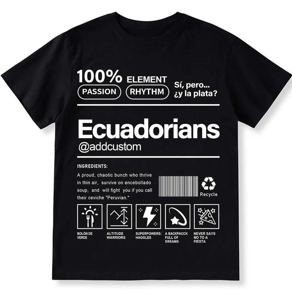 Ecuadorians Addcustom Unisex Fit  Cotton T-Shirt wearishow