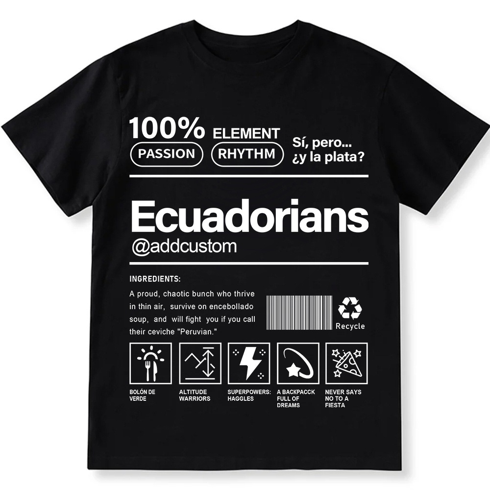 Ecuadorians Addcustom Unisex Fit Cotton T-Shirt wearishow